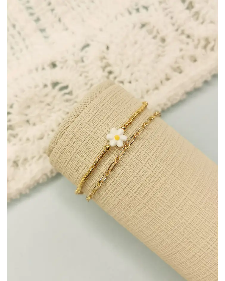 Dúo de Pulseras Flor Miyuki