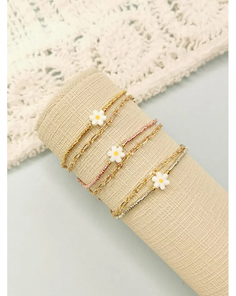 Dúo de Pulseras Flor Miyuki