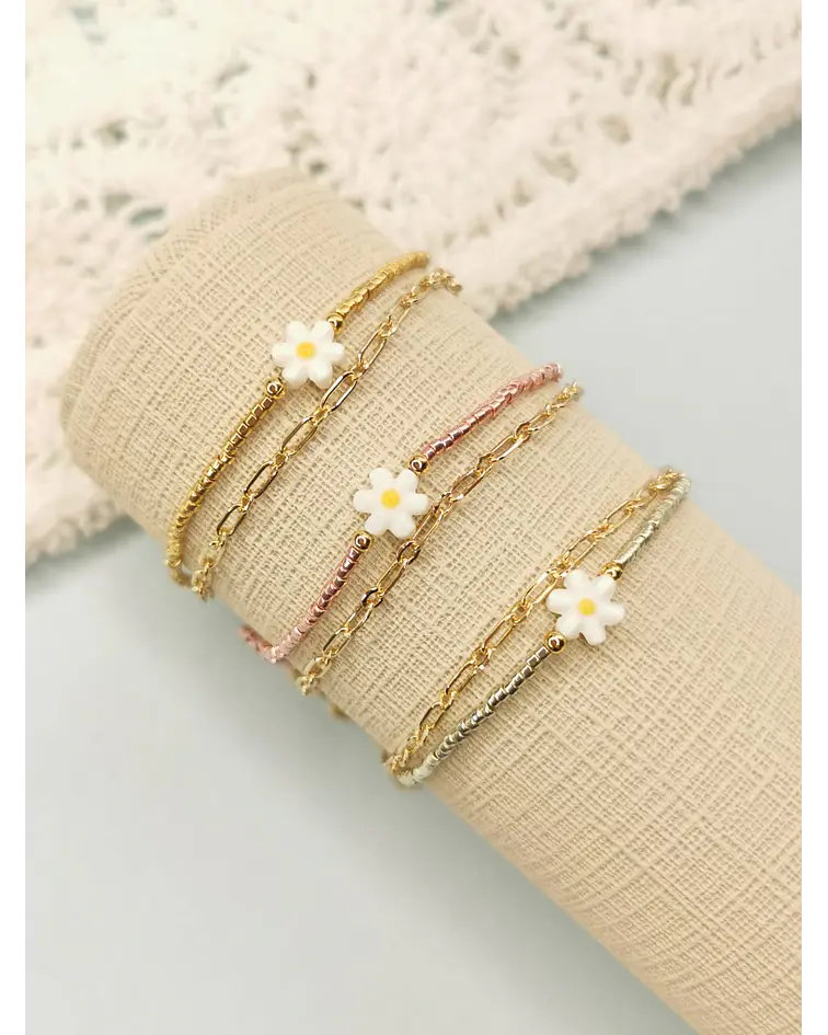 Dúo de Pulseras Flor Miyuki