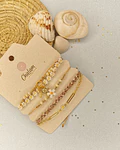 Juego de Pulseras Maragaritas Café