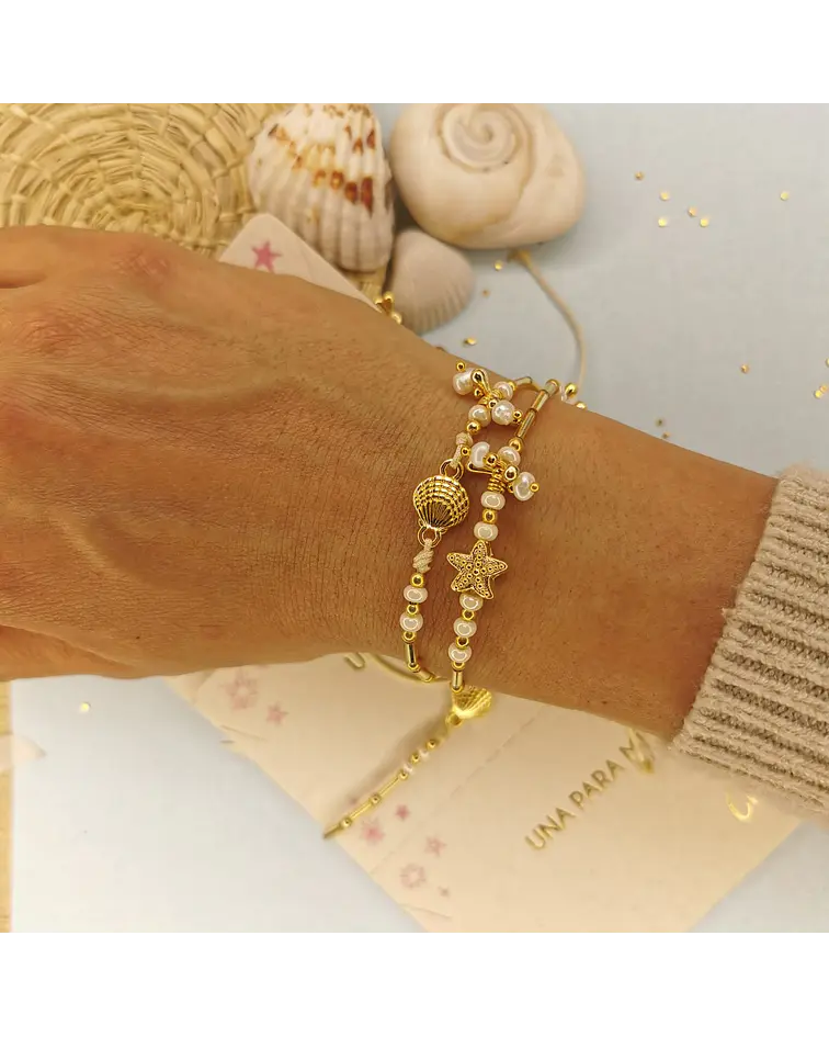 Dúo de pulseras para compartir Dijes de Mar