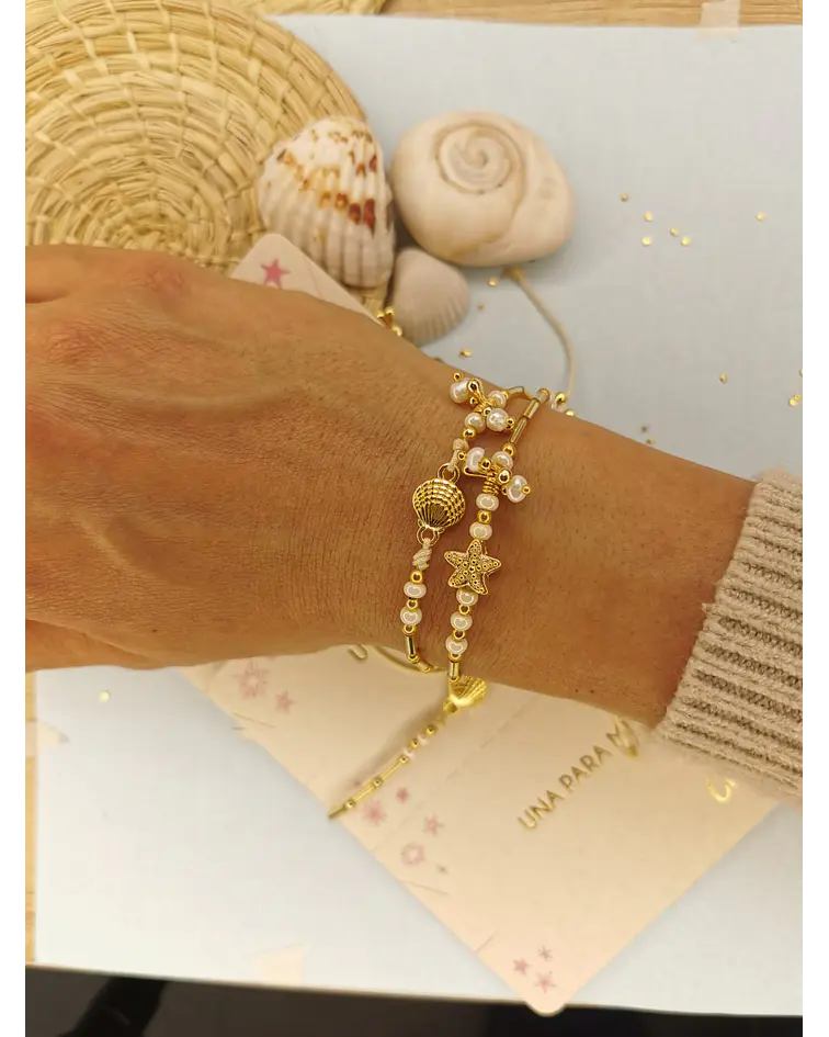 Dúo de pulseras para compartir Dijes de Mar