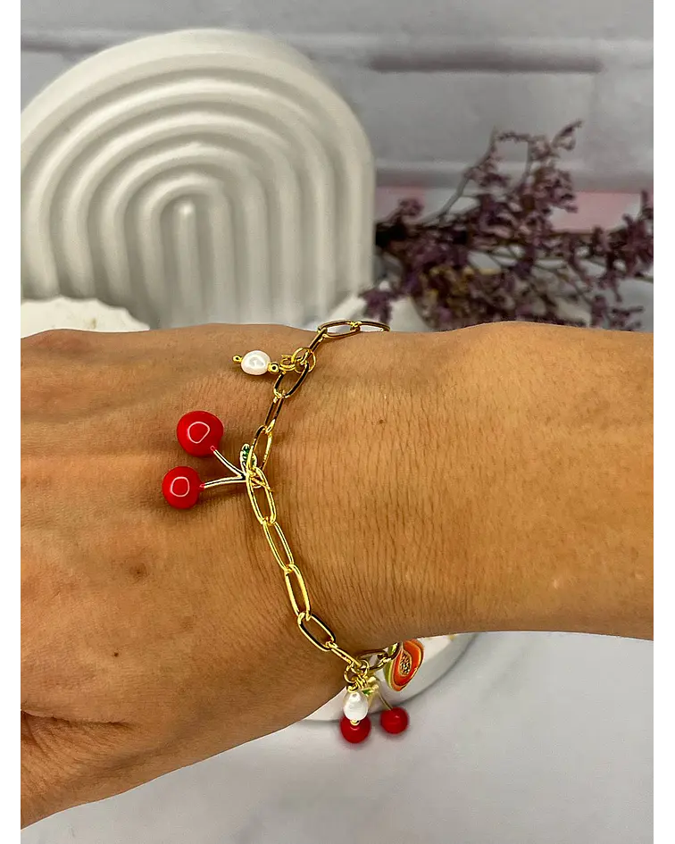 Pulseras cadena chunky de frutas