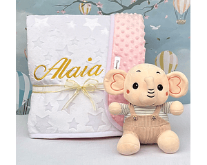 Kit Cobija Personalizada - Elefante