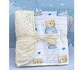 Kit cobija estampada con osito 