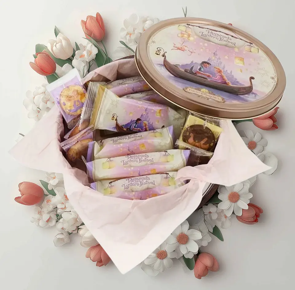 Caja metálica con dulces de Rapunzel. Producto exclusivo Disney Parks Japón  3