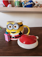 Taza cerámica con tapa minions. Universal Studios 