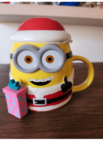 Taza cerámica con tapa minions. Universal Studios 