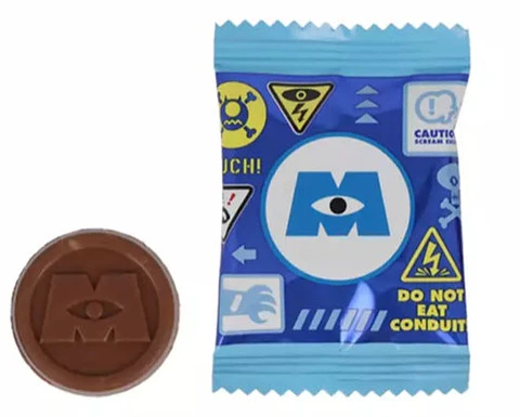 Contenedor de gritos Monster Inc. con chocolates. Disney Parks 