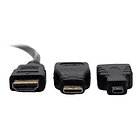 Cable Hdmi 3 En 1, Con Adaptadores Mini Hdmi Y Micro Hdmi 2