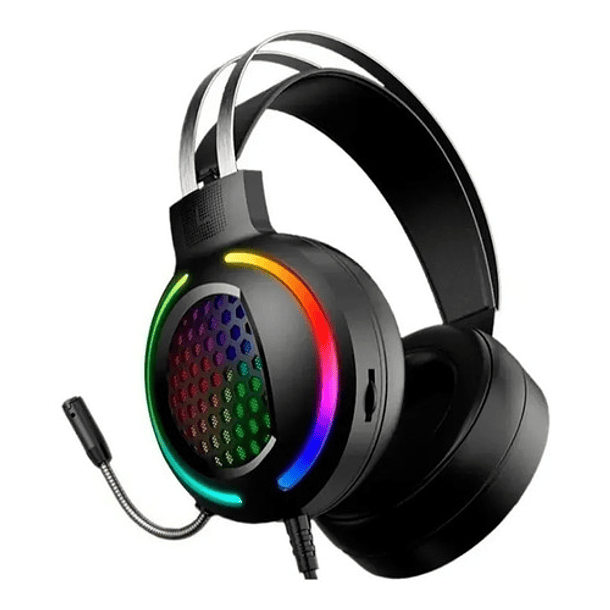 Headset V8 RGB. Auriculares gaming para PC con micro incorporado y luz LED.