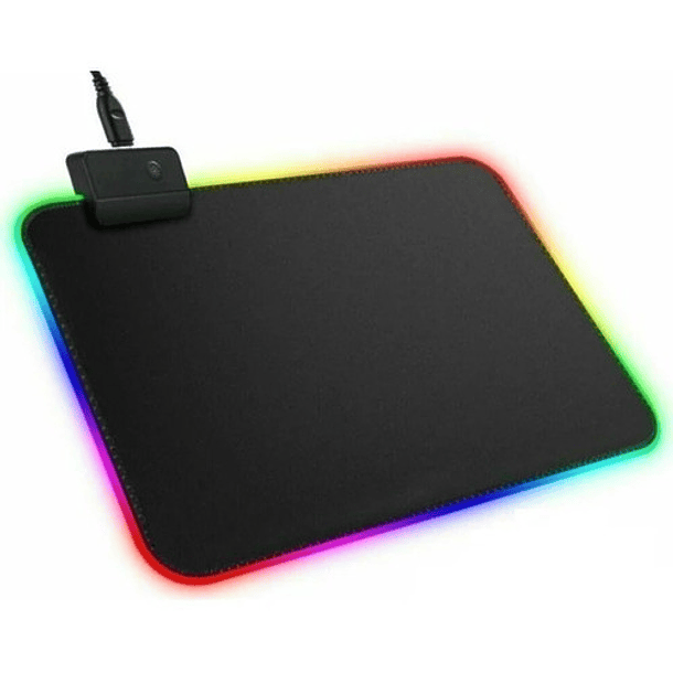 Mouse Pad Negro Alfombrilla 7 Colores Led Rgb 35x25cm