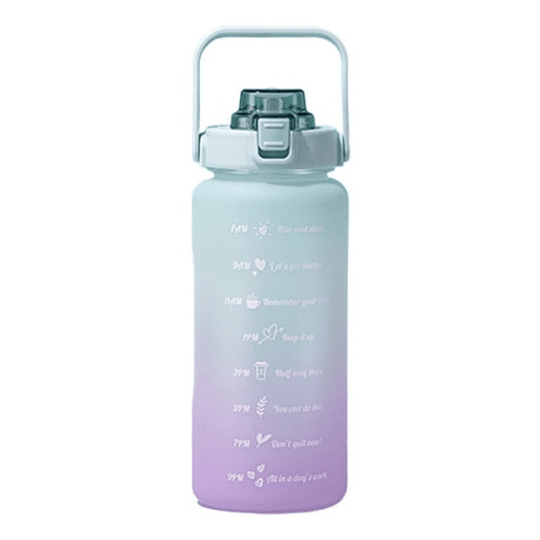 Botella De Agua Con Medidor Motivacional 2 L Pines Y Stikers 1