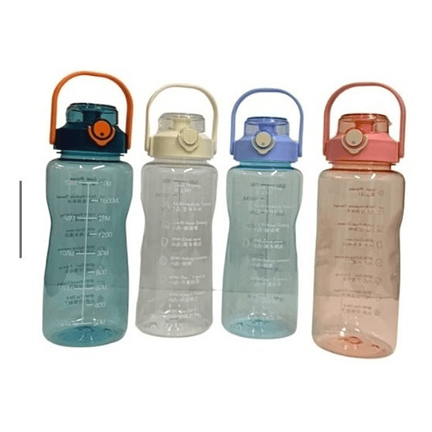 Botella De Agua Motivacional 2 Litros Con Indicador Medida 18