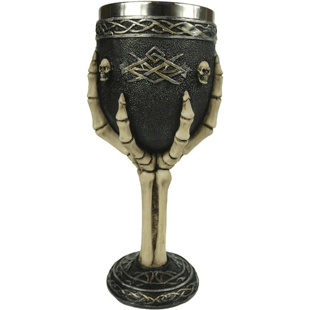 Copa Gótica Para Vino Vaso De Diseño De Mano De Esqueleto