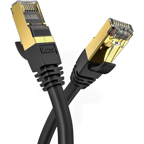 Cable Ethernet STP CAT 8, 40 Gbps, de 10 m, plano Stere