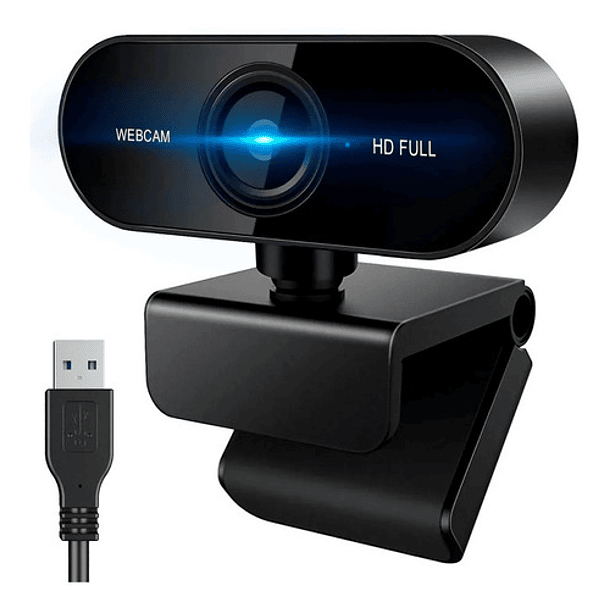 Webcam Full Hd 1080p Camara Web Con Microfono Incorporado Color Negro
