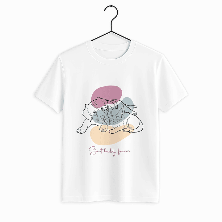 Custom Turn Photo into Art Pet Portrait Unisex Crewneck T-shirt S-5XL Line Drawing Style Pet Lover Gift 6