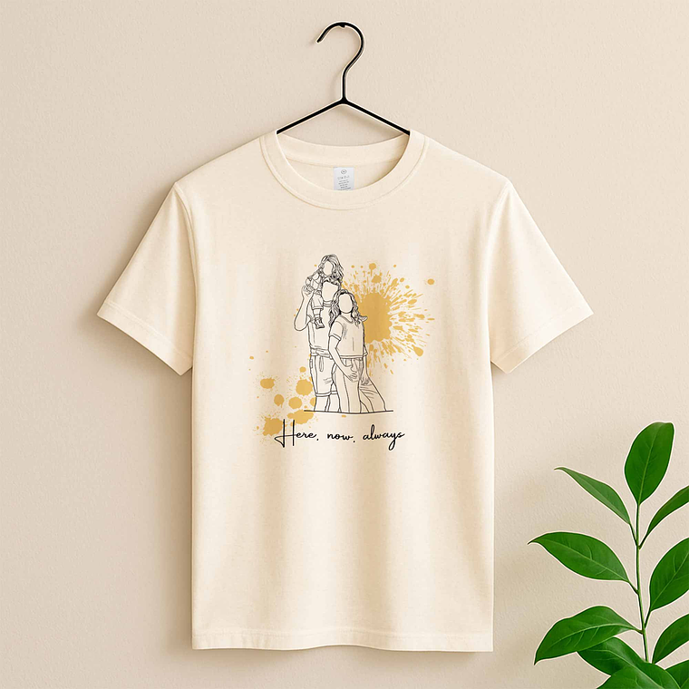 Personalized Photo to Painting Couple Portrait Unisex Crewneck T-shirt S-5XL Line Drawing Style Meaningful Anniversary or Date Gift 4