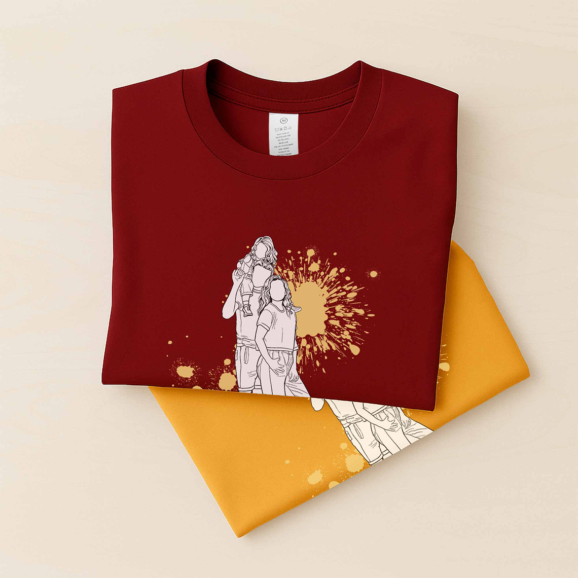 Personalized Photo to Painting Couple Portrait Unisex Crewneck T-shirt S-5XL Line Drawing Style Meaningful Anniversary or Date Gift 6