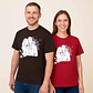 Personalized Photo to Painting Couple Portrait Unisex Crewneck T-shirt S-5XL Line Drawing Style Meaningful Anniversary or Date Gift - thumbnail 7