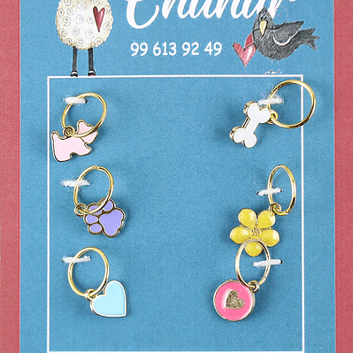 Marcadores de puntos perrito rosa