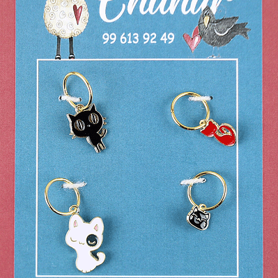 Marcadores de puntos Gatitos black