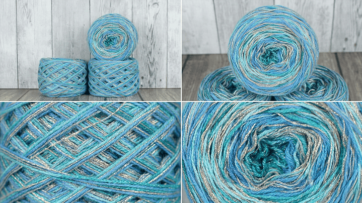 Set de Cakes Turquesa - Hilado Premium de Merino y Conejo (300g) 2