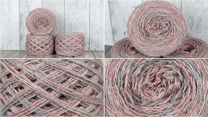 Set de Cakes Rosa de Seda - Hilados Premium Seda y Lino (300g) 2