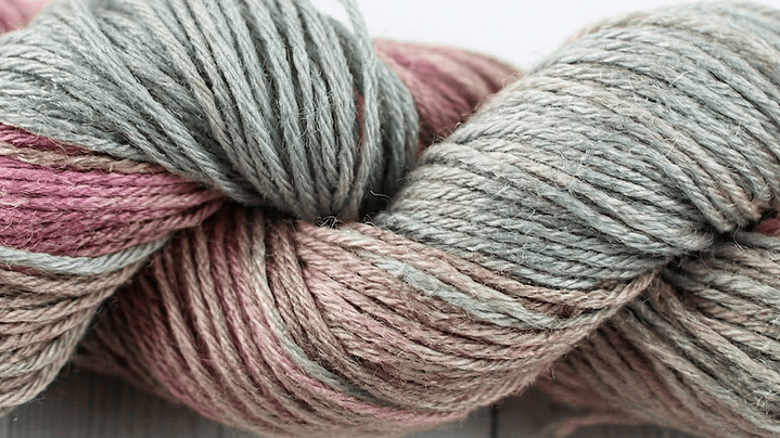 Lino Hibisco - Rosa Matizado con Gris (100g) 2