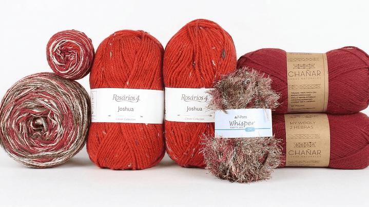 Cajita Campestre: Selección de Lanas en Tonos Burdeos y Rojos 1