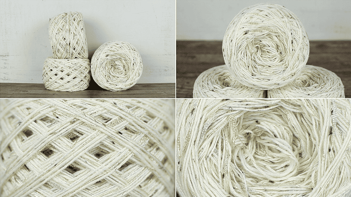 Set de Cakes Aura: Hilados Blancos con Textura y Destellos 2