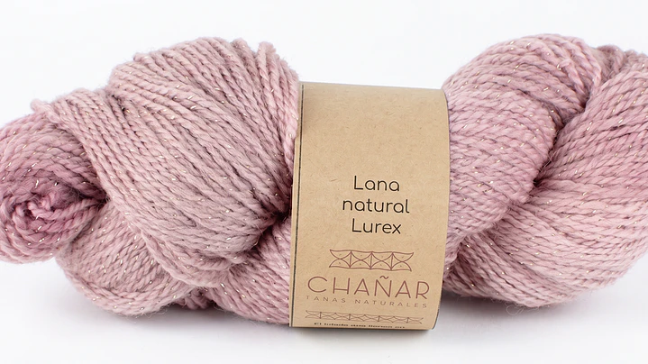 Lana Natural con Lúrex Oro: Morado Intenso (Corriedale) 1