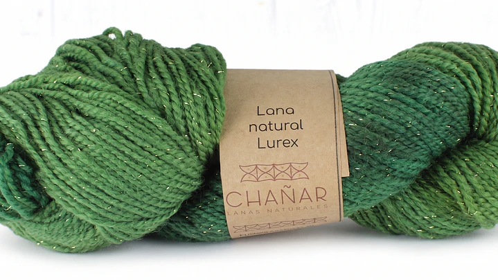 Lana Natural con Lúrex Oro: Jade (Corriedale) 1