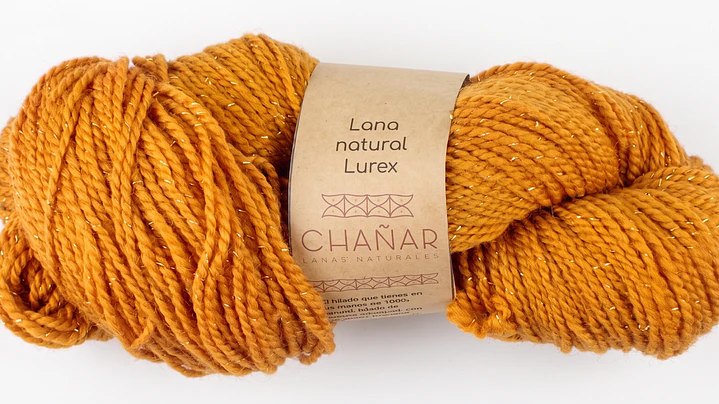 Lana Natural con Lúrex Oro: Camote (Corriedale) 1