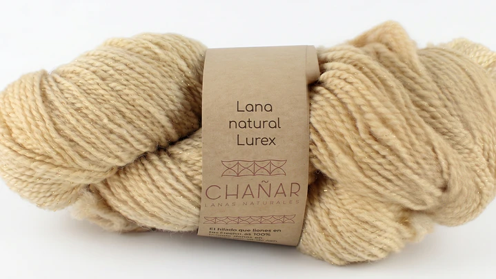 Lana Natural con Lúrex Oro: Nude (Corriedale) 1