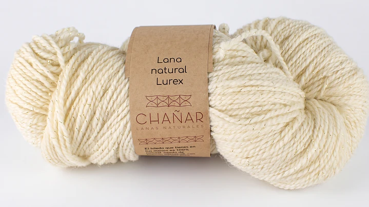 Lana Natural con Lúrex Oro: Crudo Natural (Corriedale) 1