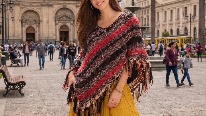 PATRÓN DE PONCHOS TEJIDOS EN L 1