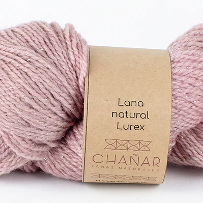 Lana Natural con Lúrex Morado Intenso