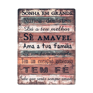 SONHA EM GRANDE 23,5cm x 33cm x 0,1cm