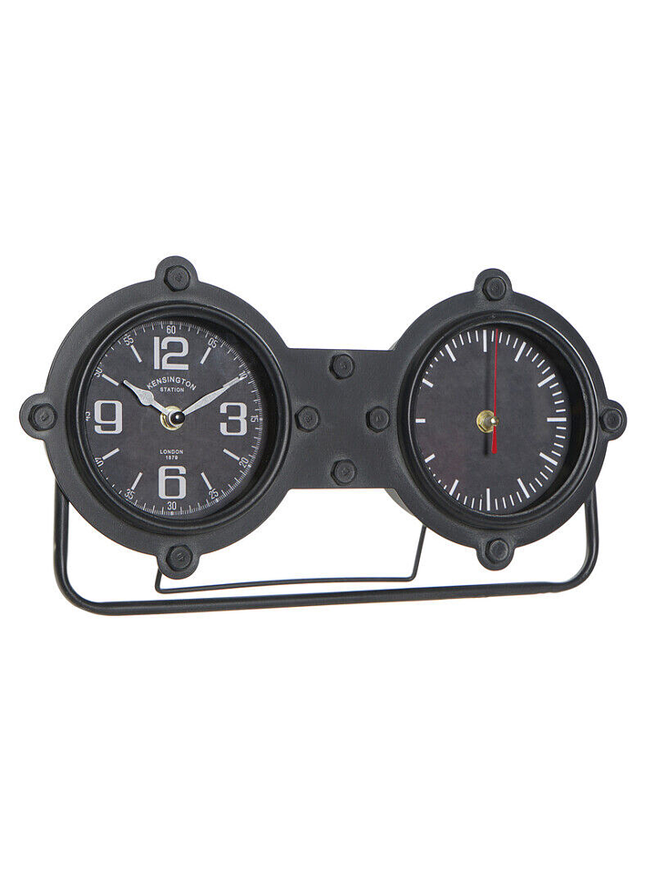 RELÓGIO DE MESA FERRO VIDRO 38X7X20 PRETO 1