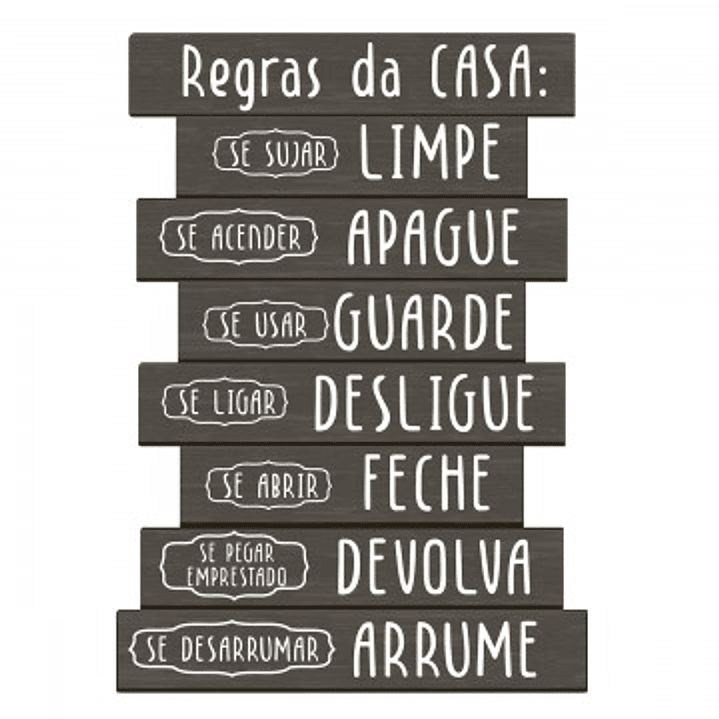 Regras da casa 35X25CM 1