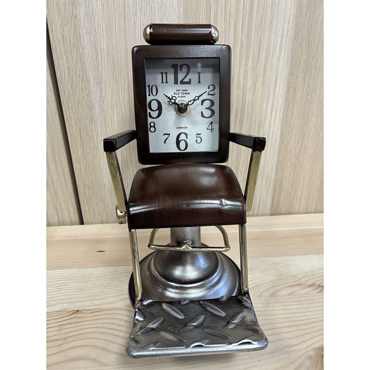 Relogio cadeirabde barbeiro castanho 20x19x10cm 1