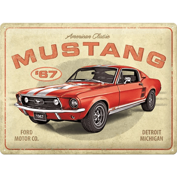 FORD MUSTANG 67 GT 40X60 cm 1