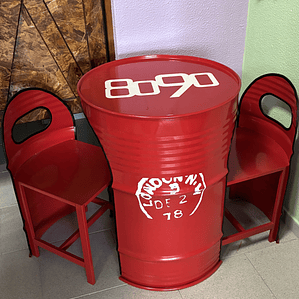 Conjuto Mesa com duas cadeiras metal