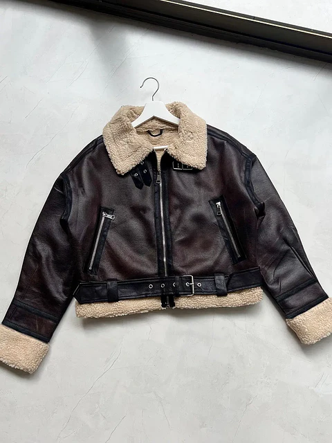 Cazadora Teddy Brown