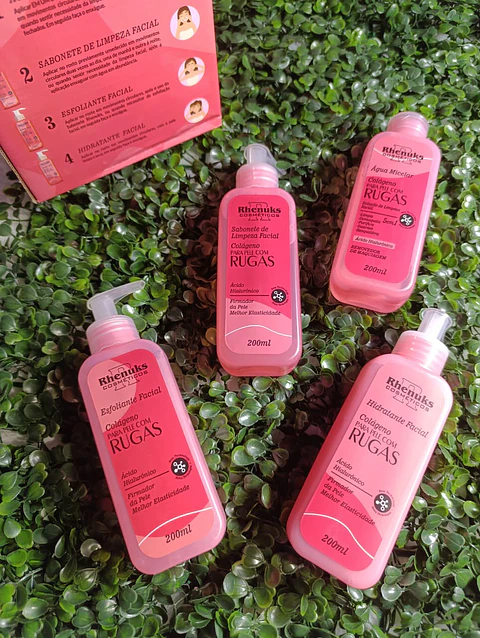 KIT SKIN CARE COLAGENO ANTI-RUGAS COMPLETO 4 ITENS