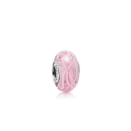 Charm Cristal murano Pink Ribbon