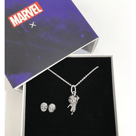 Charm SpiderMan Plata y Pendientes