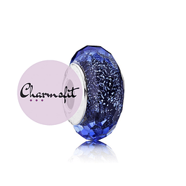 Charm Cristal murano Iridiscente Azul